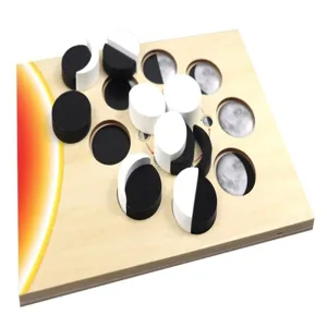 Wooden moon phase puzzle toy for kids early education, wooden learning board cognitive toy details.