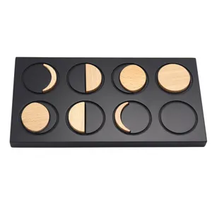 Montessori wooden moon phases puzzle toy early education science learning toy for kids.