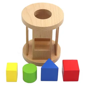 Jouet de tri de formes en bois avec des blocs géométriques colorés pour l'éducation des enfants.