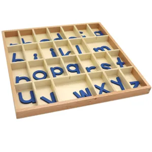 Montessori wooden alphabet sorting box early education spelling letter toy main view
