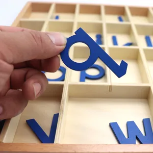 Montessori movable alphabet box wooden letters for kids early education spelling learning toys