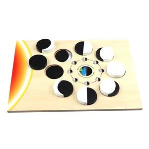 Educational Moon Phase Wooden Puzzle Board Toy for Kids Astronomy Learning Science