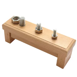 Montessori wooden screw toy, fine motor skill training, hand-eye coordination for kids learning.