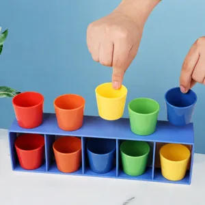 Color sorting cup toy set for kids logic training and early educational matching game.