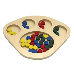 Montessori wooden classification toy for toddler early education color sorting puzzle tray
