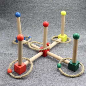 Wooden ring toss toy Montessori early education hand-eye coordination game for kids