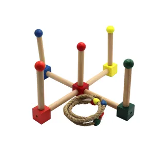 Wooden ring toss game Montessori educational toy for kids toddler hand eye coordination