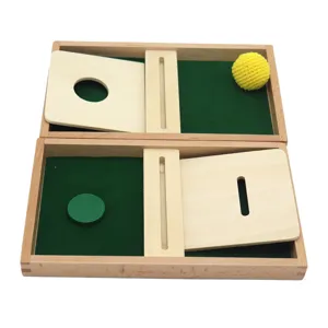 Montessori Wooden Educational Toy Early Learning Ball and Disc Dropping Sensory Box for Kids
