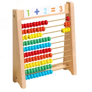 Wooden kids math counting frame abacus toy educational learning tool for addition subtraction.