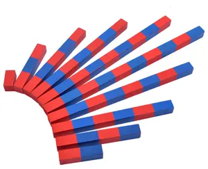 Bâtons numériques Montessori rouge et bleu pour éducation mathématique des enfants