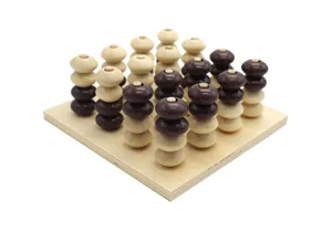 Wooden 3D four-in-a-row strategy board game educational montessori toy for kids logic thinking