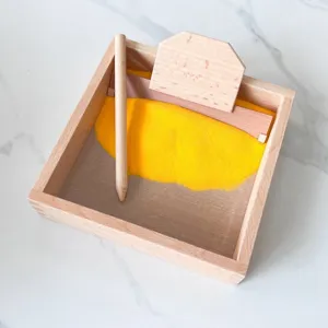 Montessori wooden sand tray for early education learning toy sensory writing tool safe