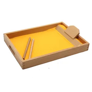 Montessori wooden sand tray early education toy for kids hand eye coordination training writing practice