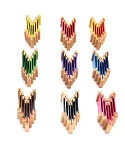 Montessori color tablets wooden sensory training toy for kids early education learning.