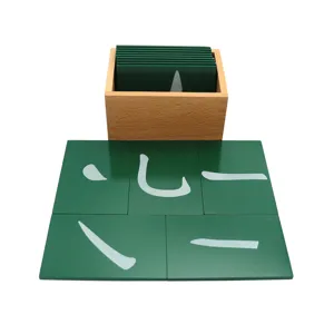 Montessori sandpaper stroke writing boards for kids early education tactile learning wooden toys