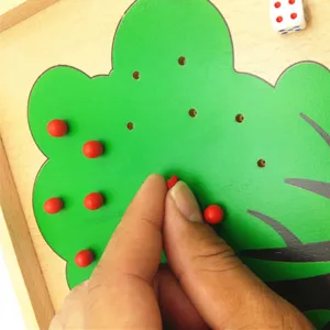 Montessori wooden apple counting toy math educational puzzle game for kids learning
