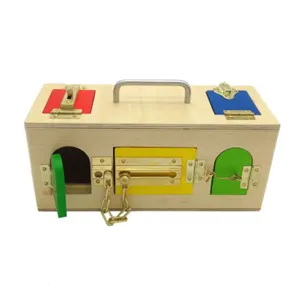 Wooden Montessori lock box toy for toddlers kids basic life skills early educational learning