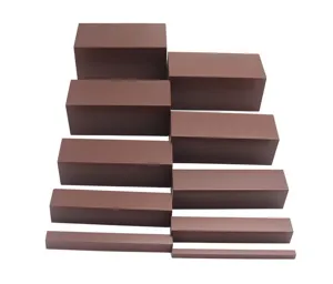 Montessori brown stairs wooden toy sensory material educational detail view for kids learning
