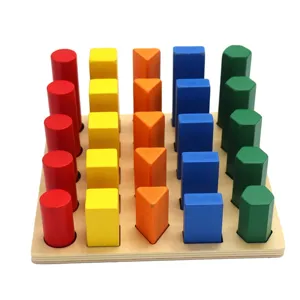 Jouet Éducatif Montessori en Bois Forme Géométrique Tri de Couleur Escalier Apprentissage Précoce Coordination Œil-Main Cadeau