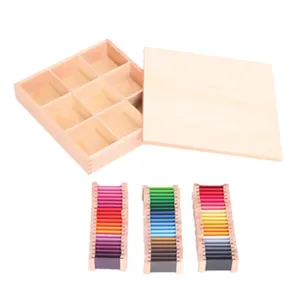 Montessori wooden color box toy set early sensory training educational learning aid for kids