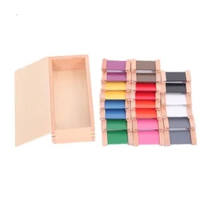 Montessori color matching toy wooden sensory training educational boxed color tablets