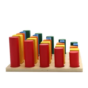 Jouet educatif en bois geometrie piliers etapes pour enfants apprentissage principal