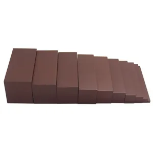 Montessori brown stairs sensory wooden toy block set for early childhood education.