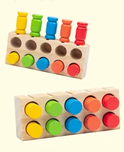 Montessori wooden color matching toy, early education brain development learning aid for kids.