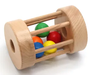 Wooden rolling drum toy infant color cognitive Montessori early education teaching aid