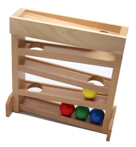 Wooden ball drop tracking toy toddler montessori educational learning toy ramp wooden balls