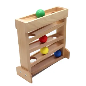 Montessori wooden rolling ball tracker toy early education visual tracking toy for toddlers