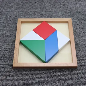 Montessori wooden tangram puzzle set shape learning educational toy for kids and early development