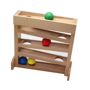 Wooden ball drop tracking toy Montessori toddler early educational toy multi-color balls