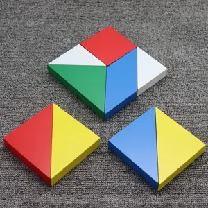 Wooden geometric tangram puzzle set for kids early shape cognitive learning and play toys