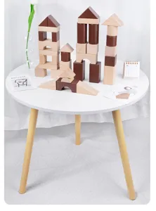 Beech wood building blocks castle set early education montessori toys for toddlers kids