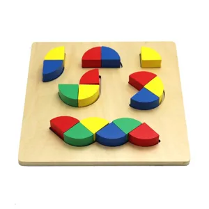 Wooden educational puzzle toy for kids, shape and color cognitive learning board game for toddlers.
