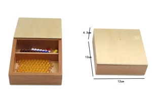 Scatola di perle di matematica in legno Montessori giocattolo educativo dettaglio.