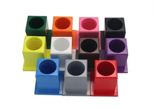 Colorful wooden pen holder desktop organizer office school supplies multi-color storage box
