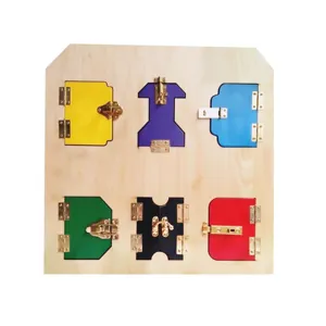 Montessori Early Education Wooden Lock Board Toy Sensory Learning Practical Life Skills Toy Kids Educational Puzzle Game
