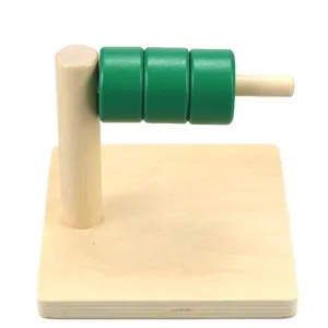 Montessori wooden educational toy for toddlers, early learning shape sorting peg cylinder block.