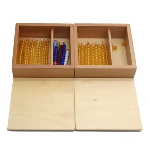 Gioco educativo Montessori in legno con perline da conteggio colorate in scatola di legno