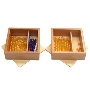 Set di giocattoli educativi in legno di matematica montessori con catene di perline colorate