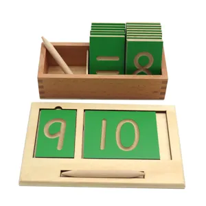 Montessori wooden number tracing board early education toy set for kids learning writing.