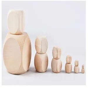 Blocs en bois naturel cubes de bricolage non peints, ensemble de dés en bois vierges 1-8 cm.