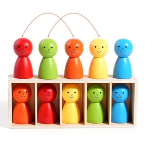 Wooden color sorting puzzle toy for kids, fun matching logical thinking board game set.