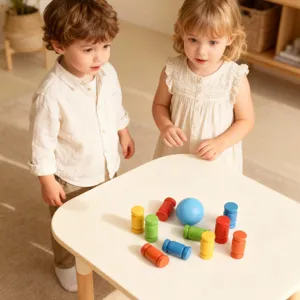 Montessori wooden color matching educational toy set for kids learning and early dev.