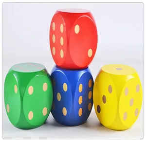 Large wooden dice toy colorful game dice wooden block decoration for kids play and home decor