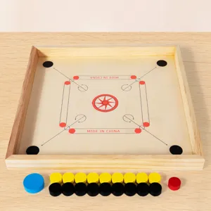 Wooden Carrom Board Game Multiplayer Tabletop Battle Flick Chess Parent-Child Interactive Educational Puzzle Board Game