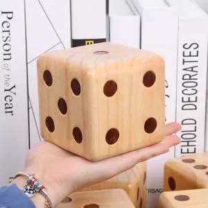 Large wooden dice natural wood color big game dice for party and tabletop entertainment