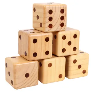 Natural wooden dice set large size solid wood game dice for home entertainment board games